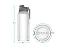 Orca Hydra Series ORCHYD34PE/WH/GY Bottle, 34 oz, 18/8 Stainless Steel/Copper, Pearl/White, Powder-Coated 34 Oz, Pearl/White