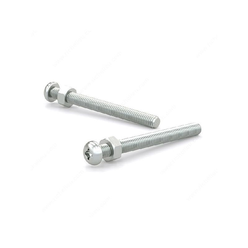 Reliable PSBZ Series PSBZ83234MR Machine Screw with Nut, #8-32 Thread, 3/4 in L, Full, Imperial Thread, Pan Head, Steel