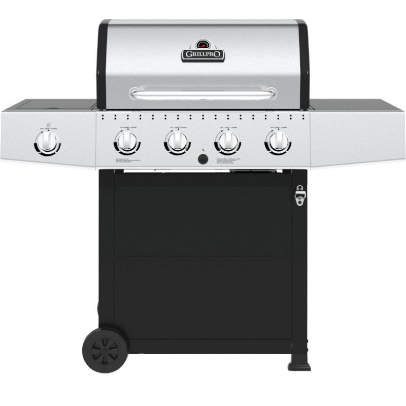 GrillPro 4-Burner LP Gas Grill Stainless Steel &amp; Black
