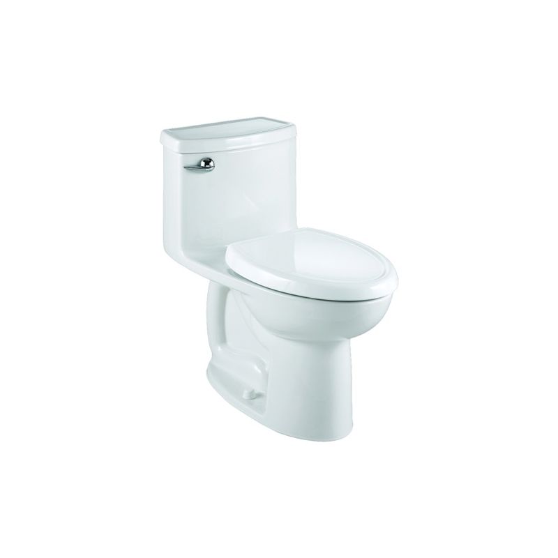 American Standard Compact Cadet 3 2403128.020 Elongated Toilet, Elongated Bowl, 3 in Flush Valve Flushing System, White White