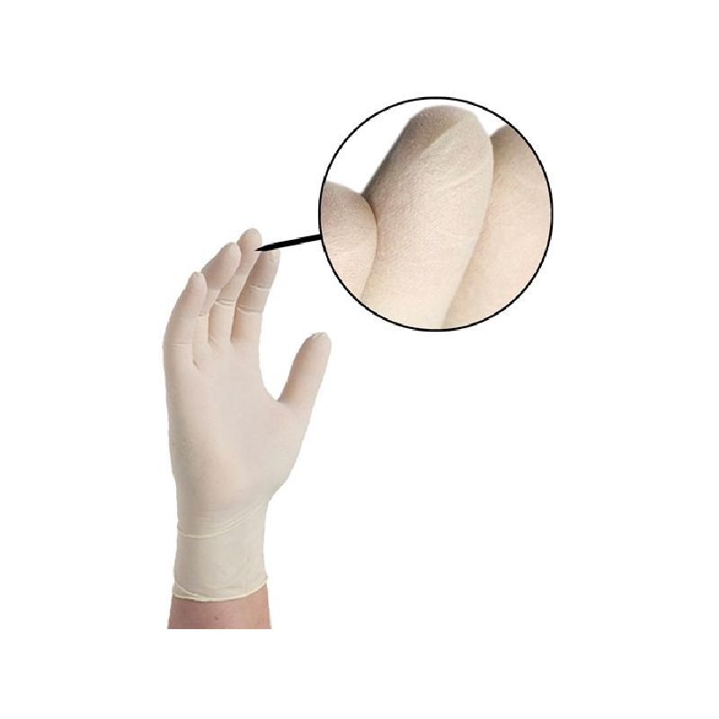 Gloveworks TLF44100 Disposable Gloves, M, Latex, Powder-Free, Ivory, 14.37 in L M, Ivory