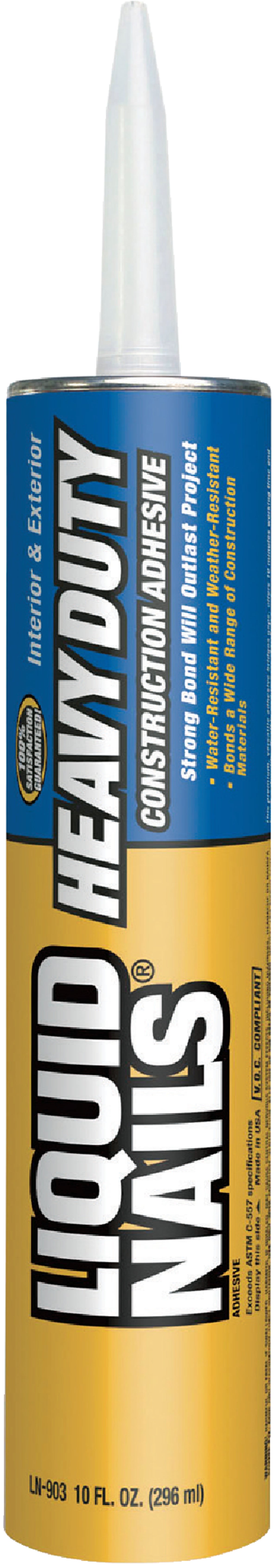 LIQUID NAILS Off-white Solvent Interior/Exterior Construction Adhesive  (28-fl oz) in the Construction Adhesive department at