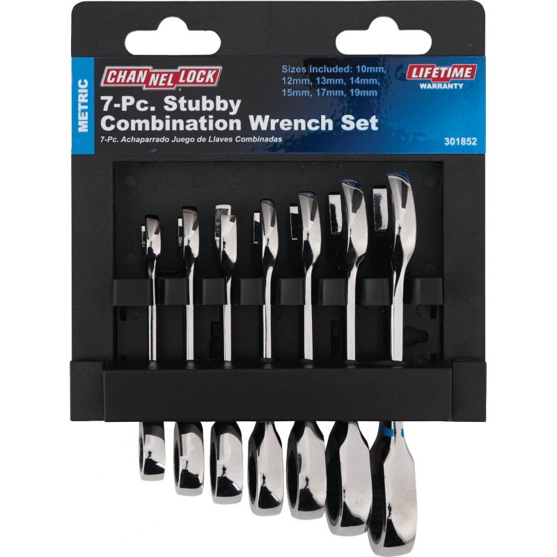 Channellock 7-Piece Metric Stubby Ratcheting Combination Wrench Set