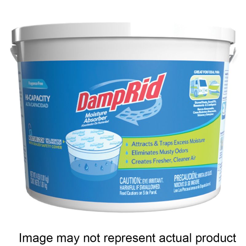 DampRid FG50FFESB Moisture Absorber, 2 lb, Bucket, Pellet, Odorless White