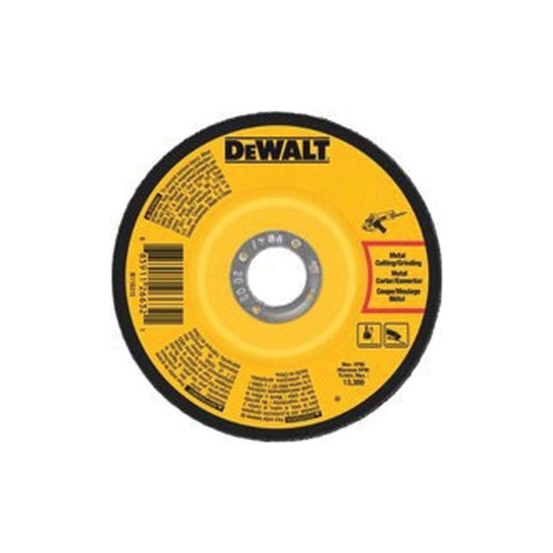 DeWALT DWA4510 Grinding Wheel, 4 in Dia, 1/8 in Thick, 5/8 in Arbor, 24 Grit, Very Coarse, Aluminum Oxide Abrasive