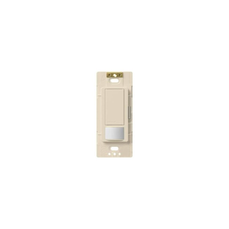 Lutron Maestro MS-OPS2H-LA Sensor Switch, 2 A, 120 V, 1 -Pole, Motion Sensor, 180 deg Sensing, 30 ft Sensing Light Almond