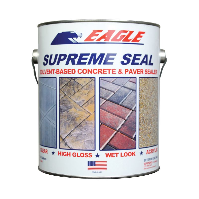 Eagle SUPREME SEAL Series EU1 Concrete and Paver Sealer, Clear, Liquid, 1 gal, Can Clear