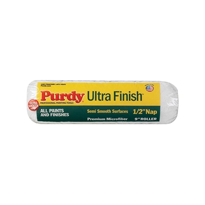 Purdy Ultra Finish 140678093 Roller Cover, 1/2 in Thick Nap, 9 in L, Microfiber Cloth Cover