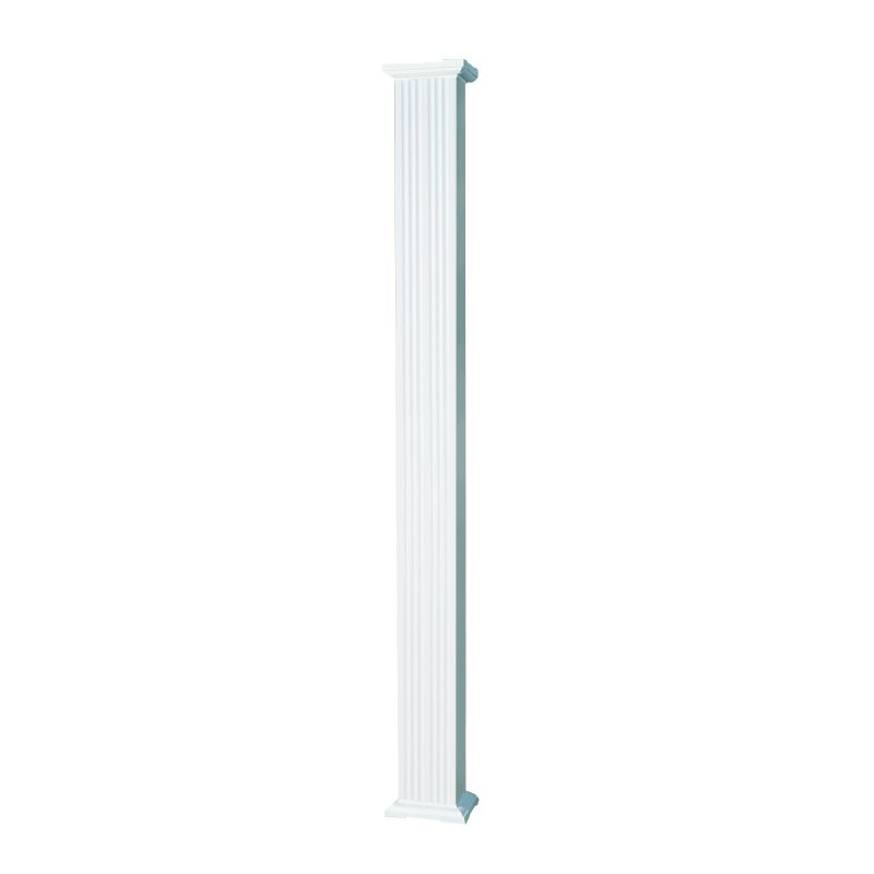 AFCO 60608 Column, 8 ft H, Square, Aluminum, White White