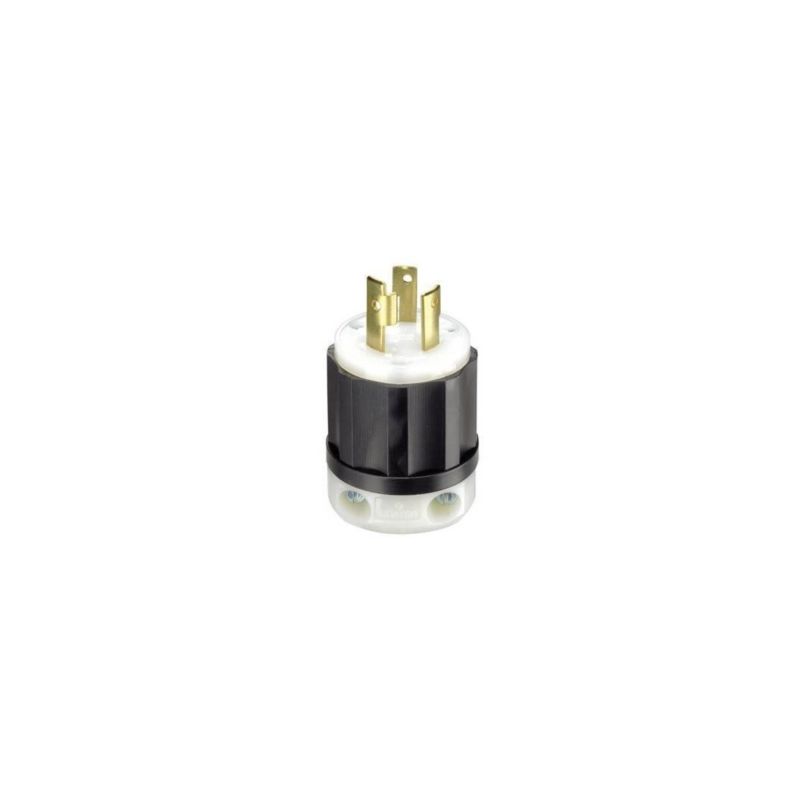 Leviton 021-02621-0PB Electrical Plug, 2 -Pole, 30 A, 250 V, NEMA: NEMA L6-30P, Black/White Black/White