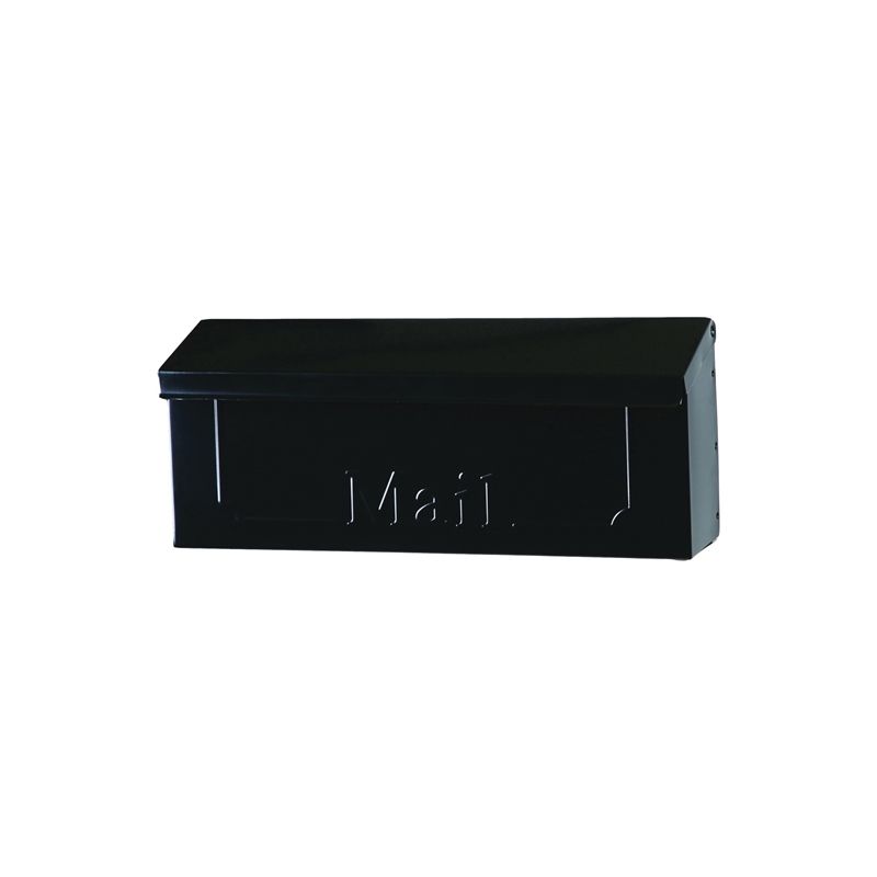 Gibraltar Mailboxes Townhouse THHB0001 Mailbox, 260 cu-in Capacity, Steel, Powder-Coated, Black, 15.2 in W, 3.9 in D 260 Cu-in, Black