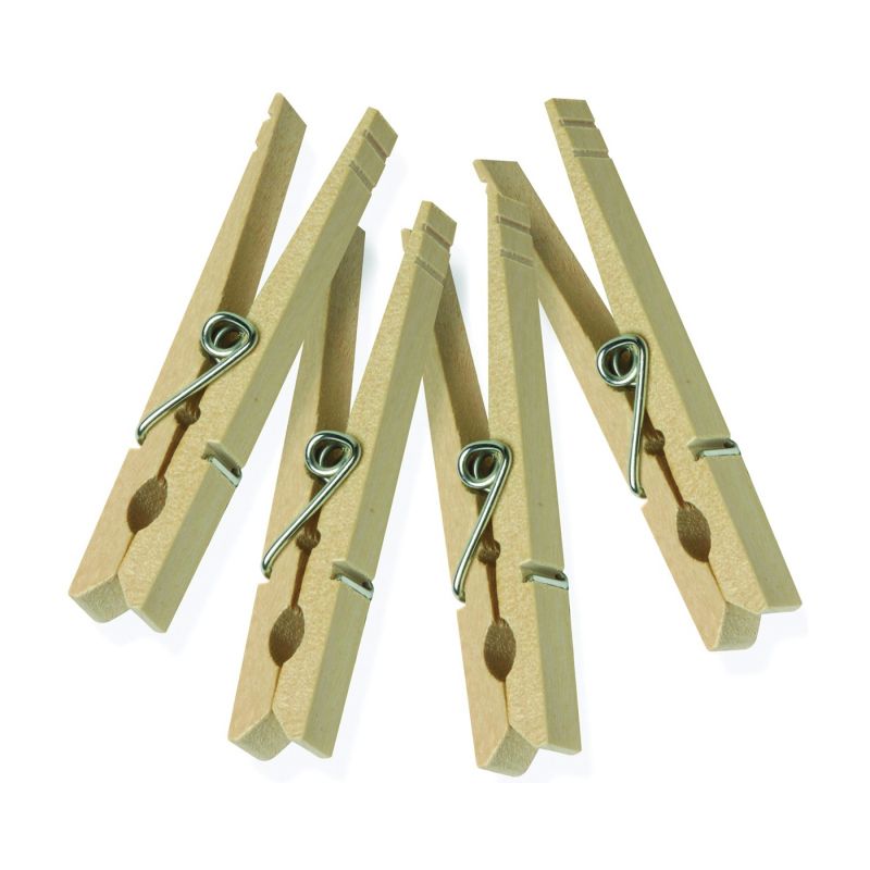 Honey-Can-Do DRY-01375 Classic Clothespin, 0.394 in W, 3.3 in L, Birchwood, Natural Natural