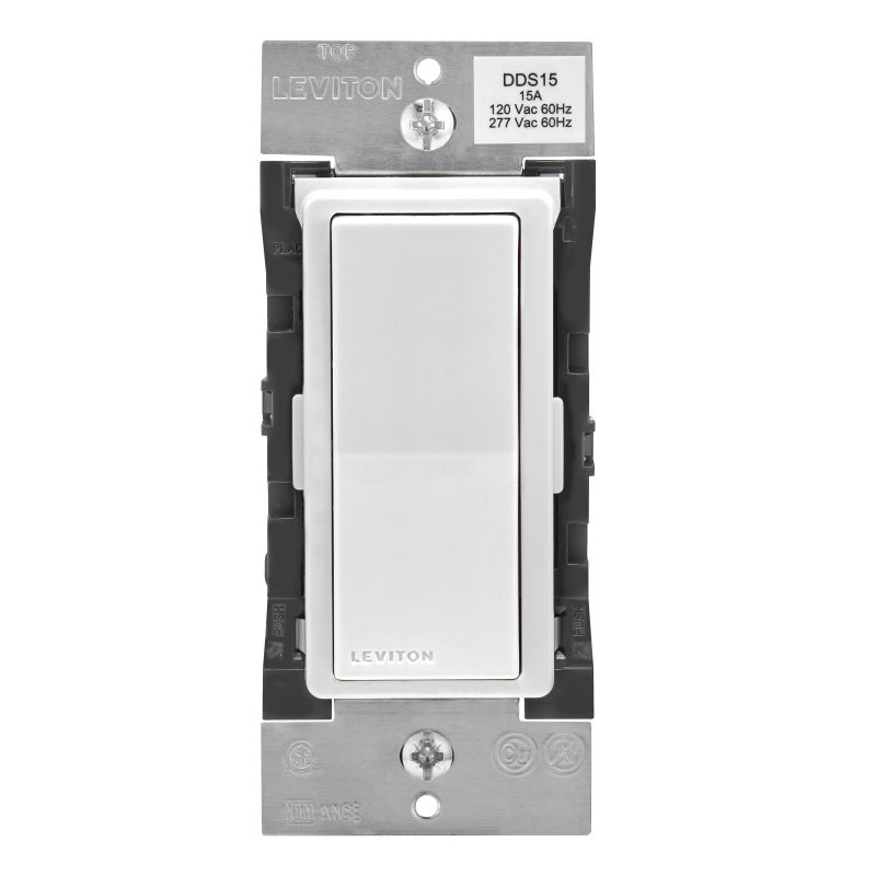 Leviton Decora Digital R00-DDS15-BDM Dual Voltage Switch with Timer, 1 -Pole, 3 -Way, 120/277 VAC, 60 Hz, Bluetooth Light Almond/White