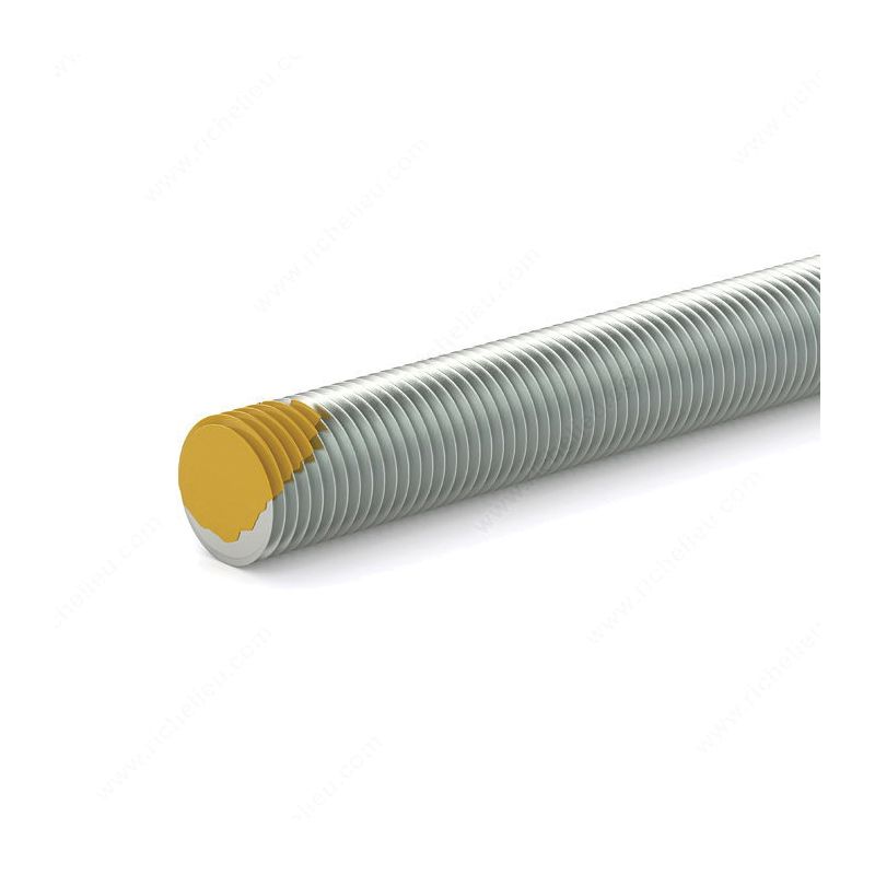 Reliable TRZ3812 Threaded Rod, 3/8-16 Thread, 12 in L, A Grade, Zinc, Yellow, Machine Thread (Pack of 5)
