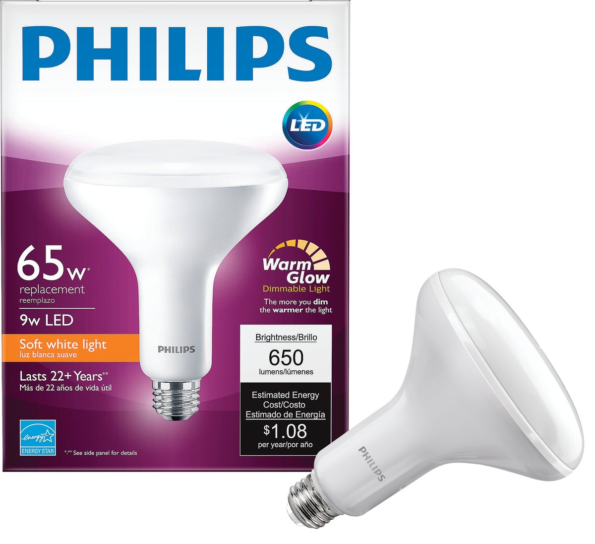 Philips 65W Replacement BR30 Floodlight LED with Warm Glow Dimming
