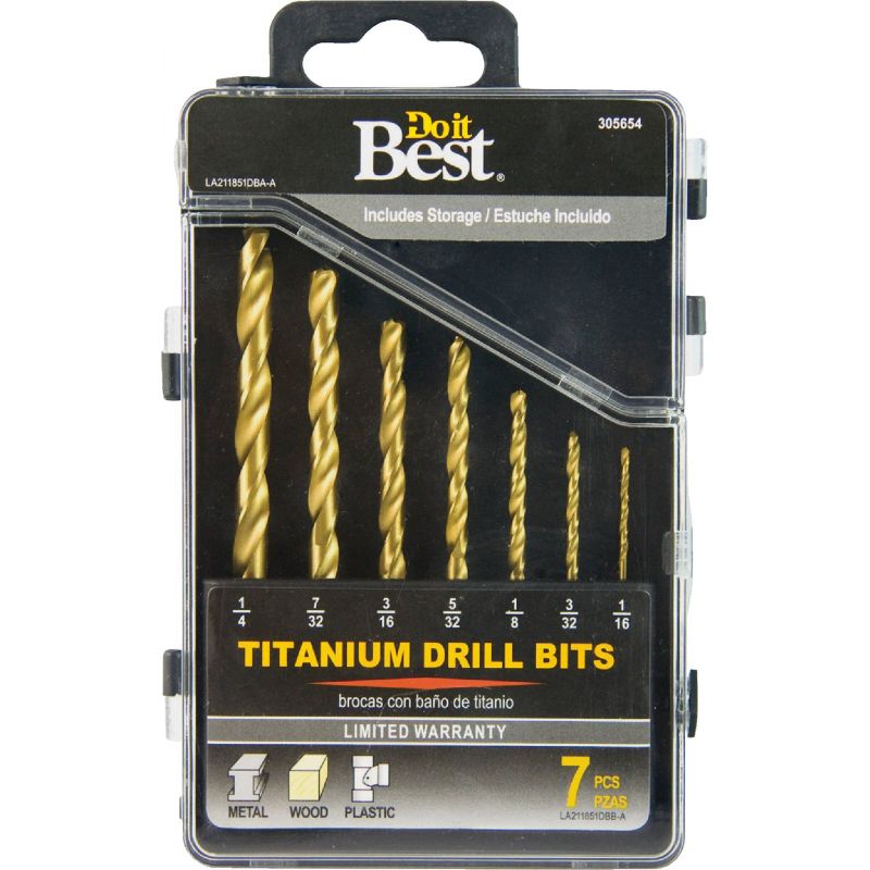 Do it Best 7-Piece Titanium Drill Bit Set 1/16 In. Thru 1/4 In.