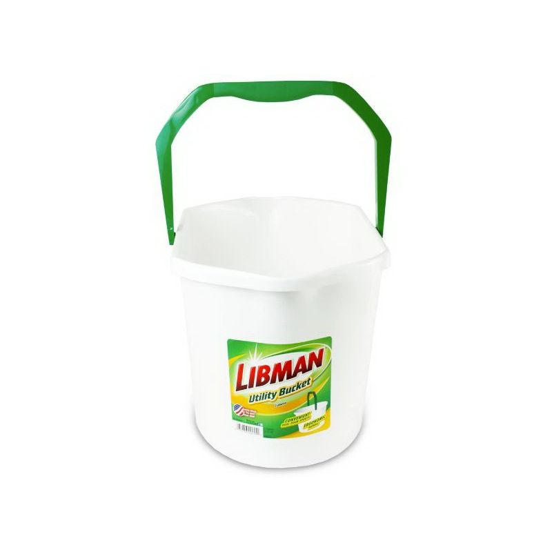 Libman 255 Bucket, 3.5 gal, Polypropylene, White 3.5 Gal, White