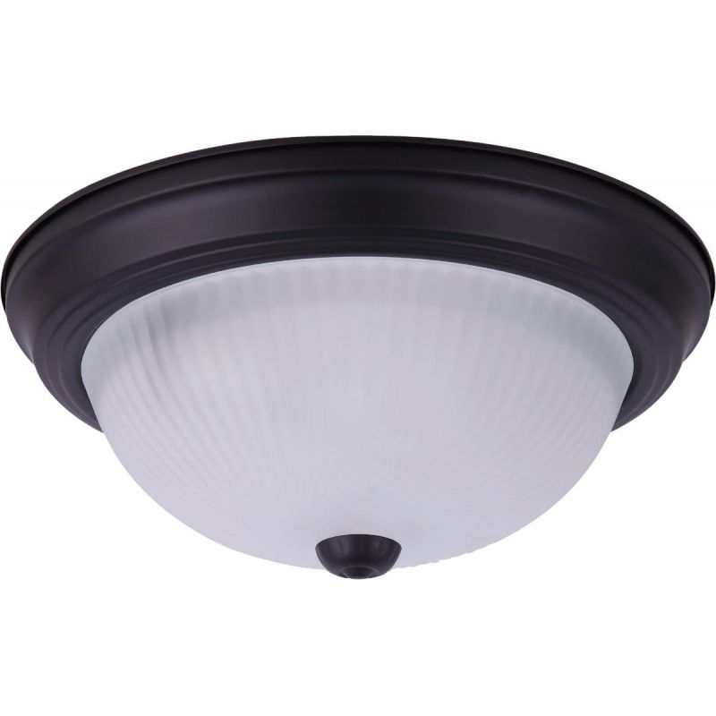 Home Impressions 13 In. Black Flush Mount Ceiling Light Fixture