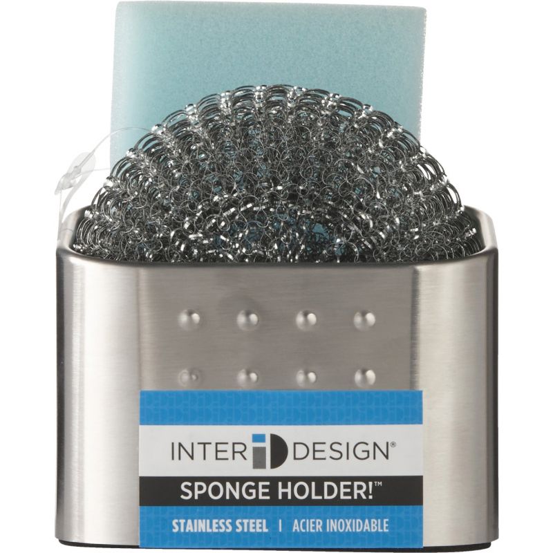 InterDesign Forma Dual Scrub Sponge Holder Silver