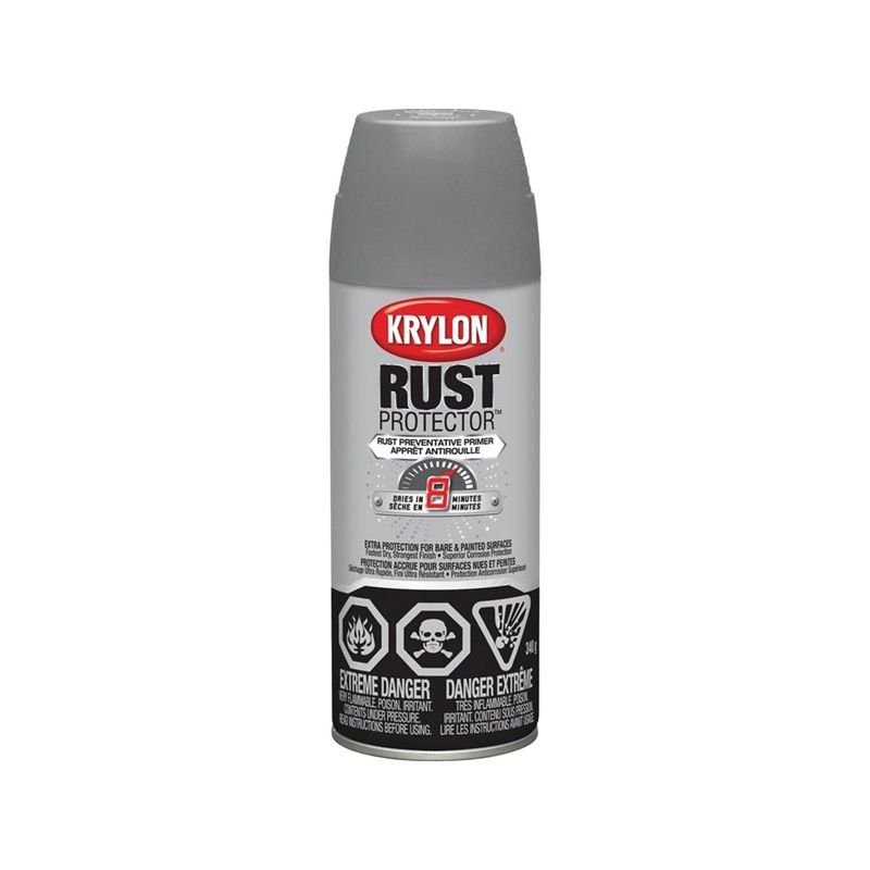 Krylon Rust Protector 469038000 Rust Preventative Primer, Gray, 12 oz Gray (Pack of 6)