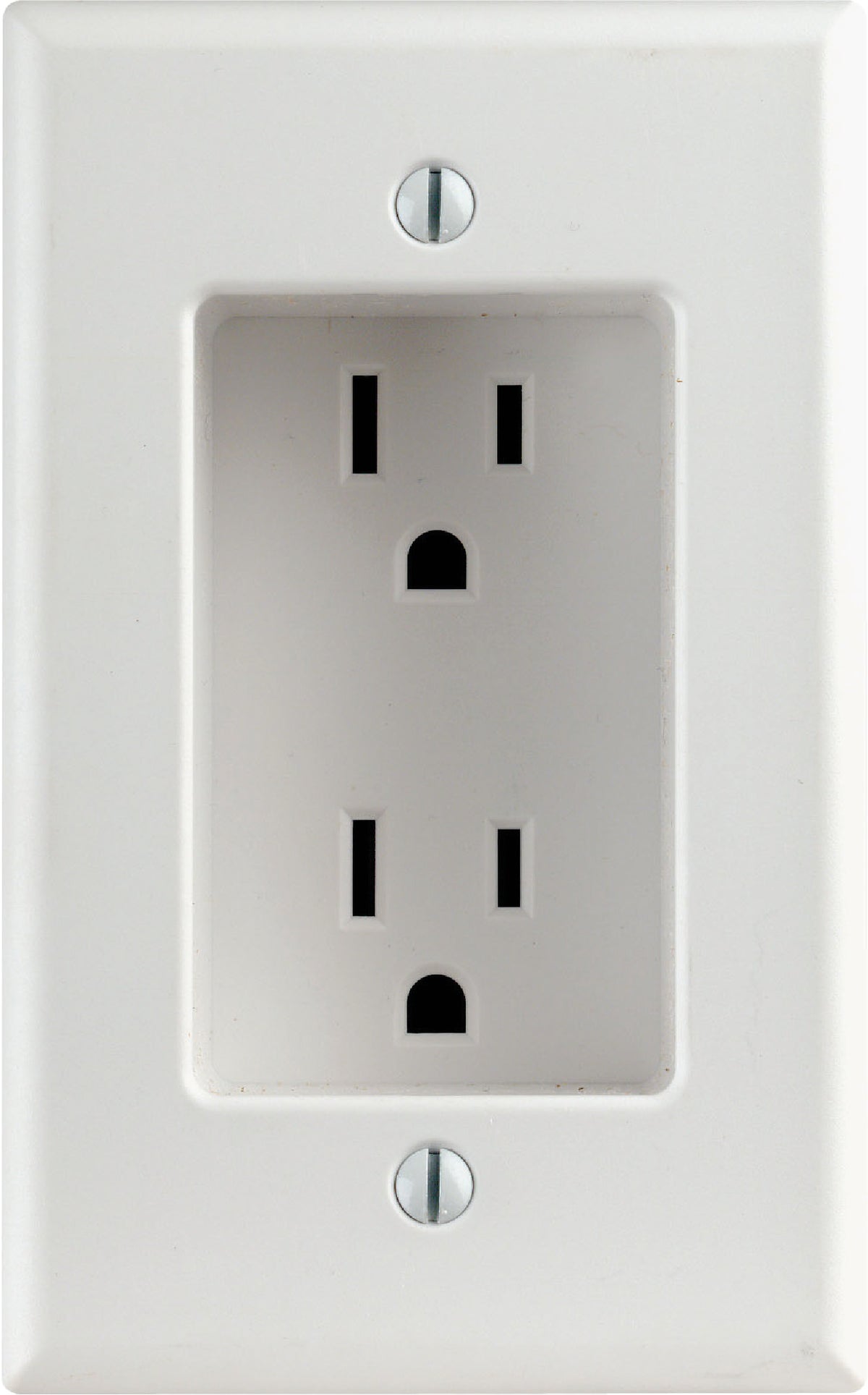 recessed coax jack outlet cover for flat tv - white
