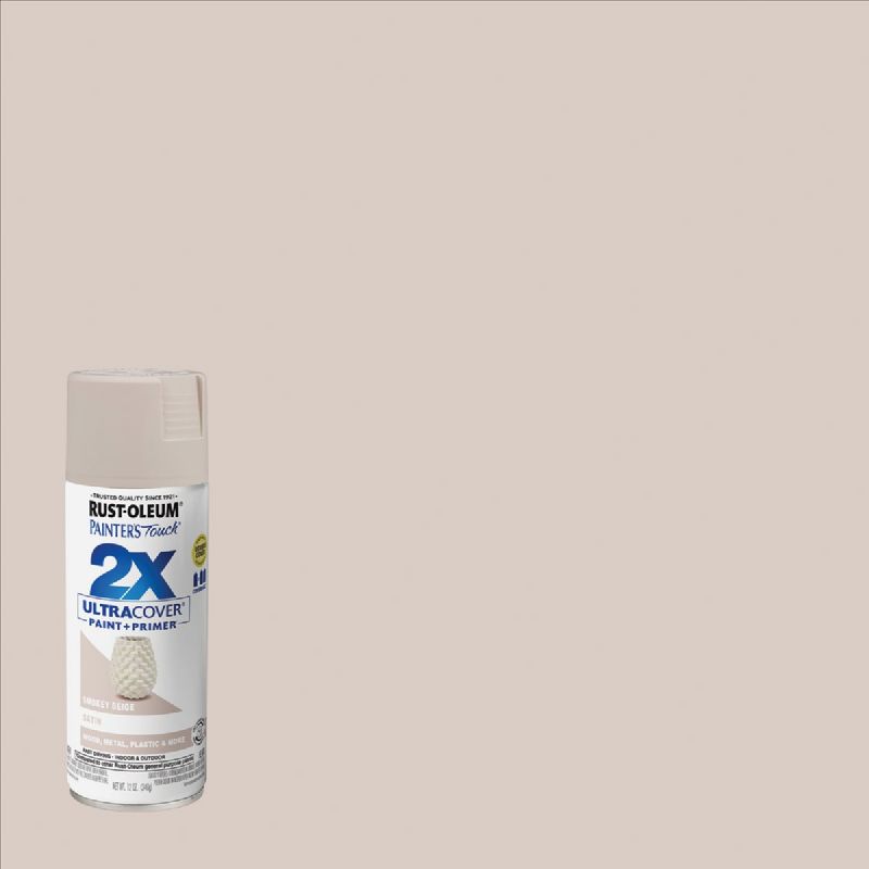 Rust-Oleum Painter&#039;s Touch 2X Ultra Cover Paint + Primer Spray Paint Smokey Beige, 12 Oz.
