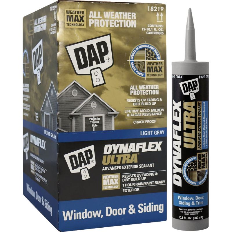 Dap Dynaflex Ultra Advanced Exterior Elastomeric Sealant Light Gray, 10.1 Oz.