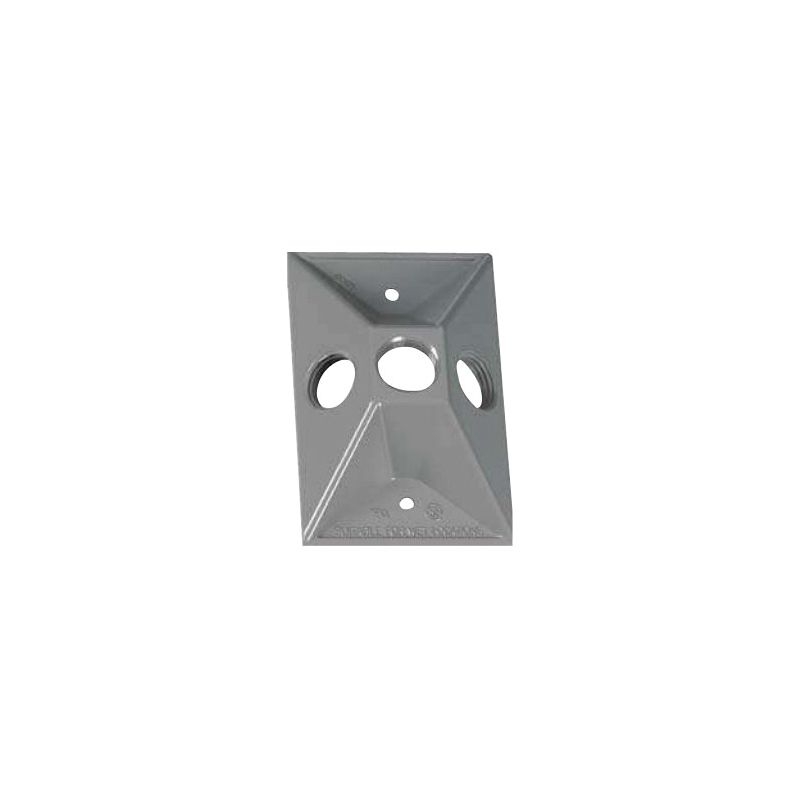 BWF 813-1 Lampholder Cover, 4-1/2 in L, 2-7/8 in W, Rectangular, Metal, Gray Gray