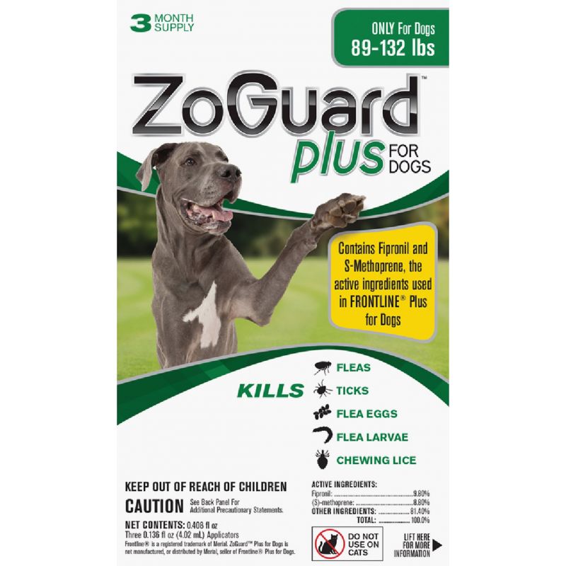 ZoGuard Plus For Dogs Flea &amp; Tick Treatment 0.136 Oz., Drops