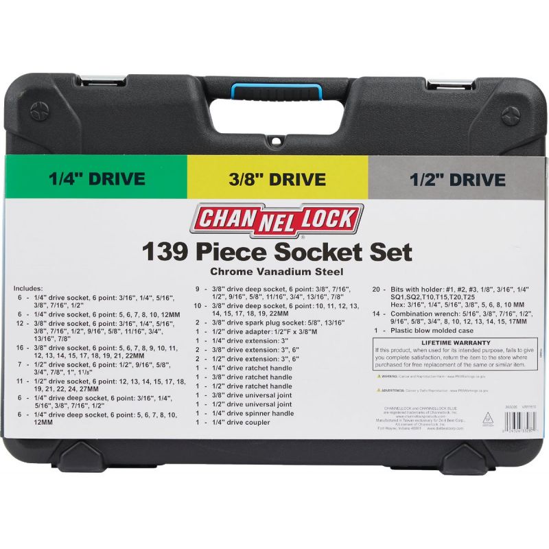 Channellock 139-Piece Combo SAE/Metric Socket Set