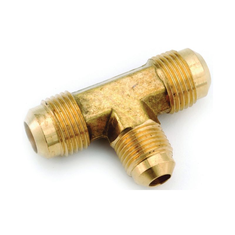 Anderson Metals 754059-060608 Tube Reducing Tee, 3/8 x 3/8 x 1/2 in, Flare, Brass