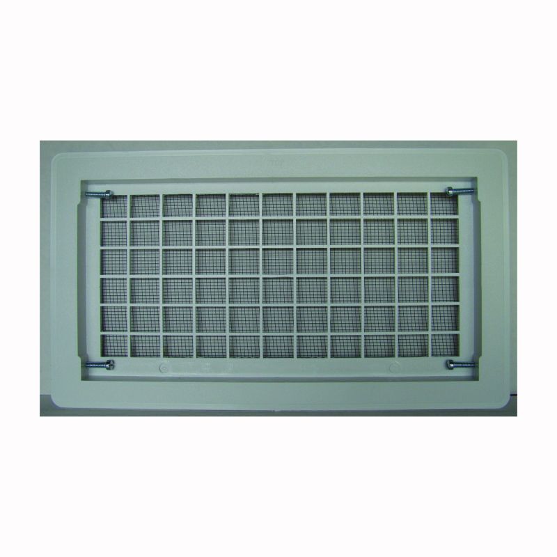 Witten Vent 510WH Foundation Vent, 15-1/4 in W, Polypropylene, White White