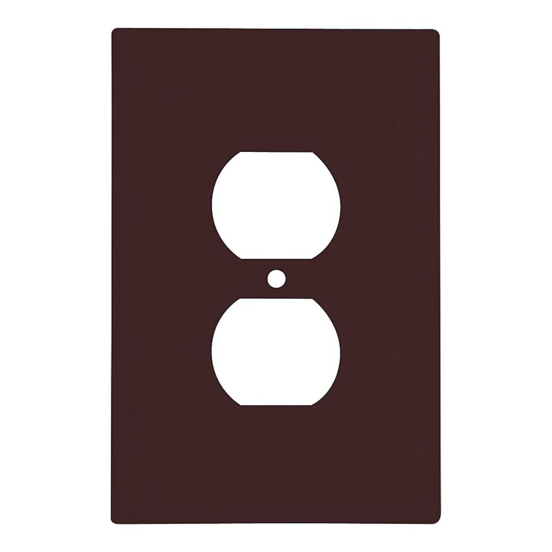 Eaton Wiring Devices 2142B-BOX Receptacle Wallplate, 5-1/4 in L, 3-1/2 in W, 1 -Gang, Thermoset, Brown, High-Gloss Brown