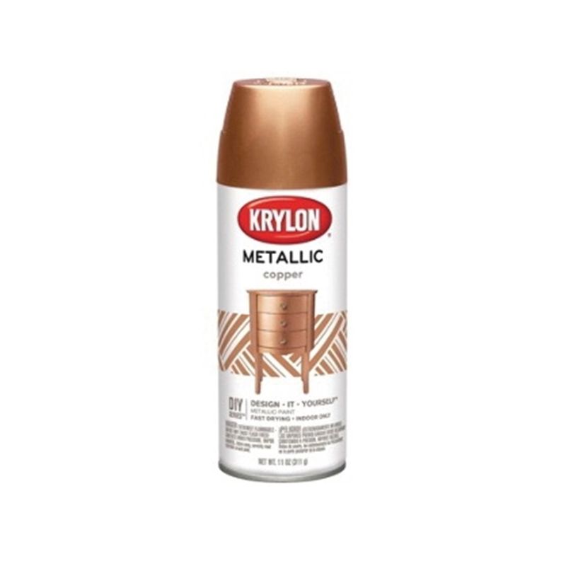 Krylon K02203007 Metallic Spray Paint, Metallic, Copper, 12 oz, Can Copper