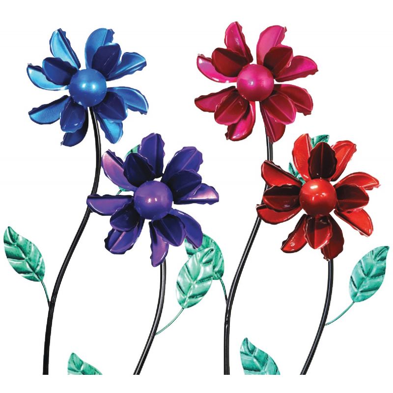 Exhart Mini Flower Spinner Plant Stake Assorted (Pack of 12)