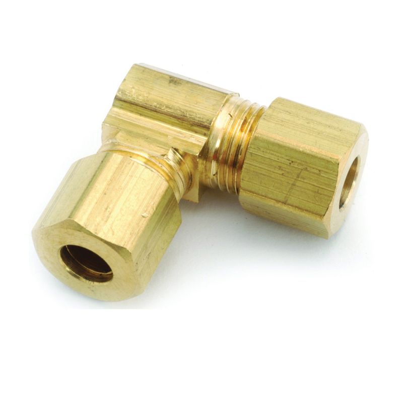 Anderson Metals 750065-06 Tube Union Elbow, 3/8 in, 90 deg Angle, Brass, 200 psi Pressure (Pack of 5)