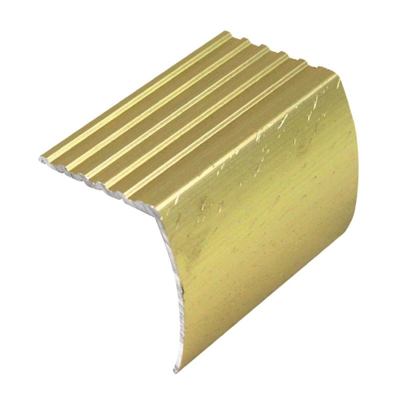 Shur-Trim FA2190HGA12 Stair Nose Moulding, 12 ft L, 1-1/8 in W, Aluminum, Hammered Gold