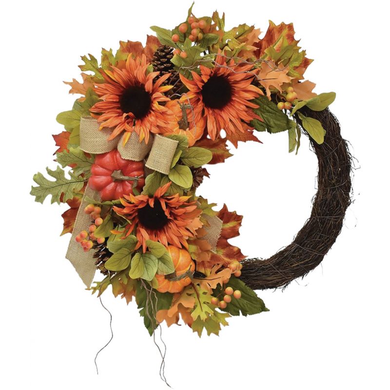 Aubrey Artificial Harvest Wreath Orange