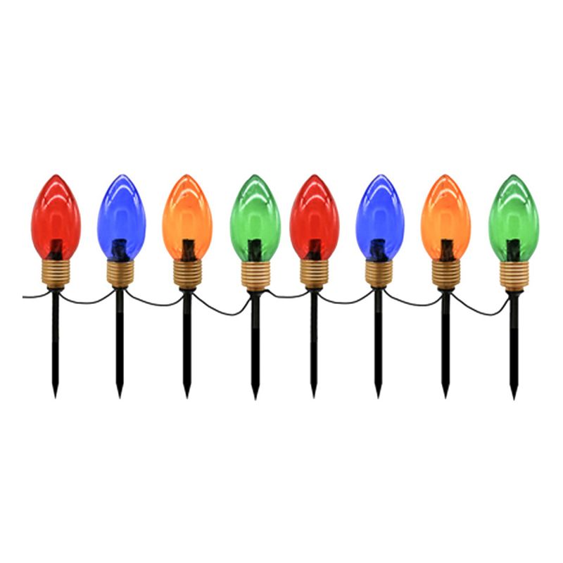 Hometown Holidays 92601 Light Stake Yard, 18 in L, Yard Decor, PVC, Blue/Gold/Green/Red, Shiny Blue/Gold/Green/Red
