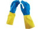 Soft Scrub Neoprene Coated Latex Rubber Glove L, Blue &amp; Yellow