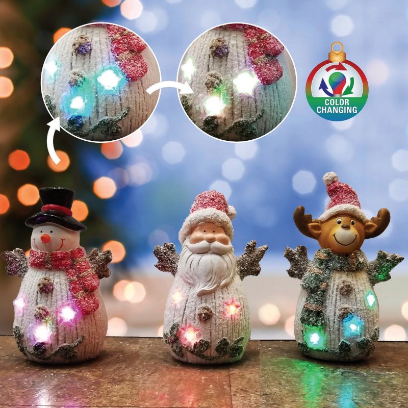Alpine Color Changing LED Christmas Figure (Pack of 9)