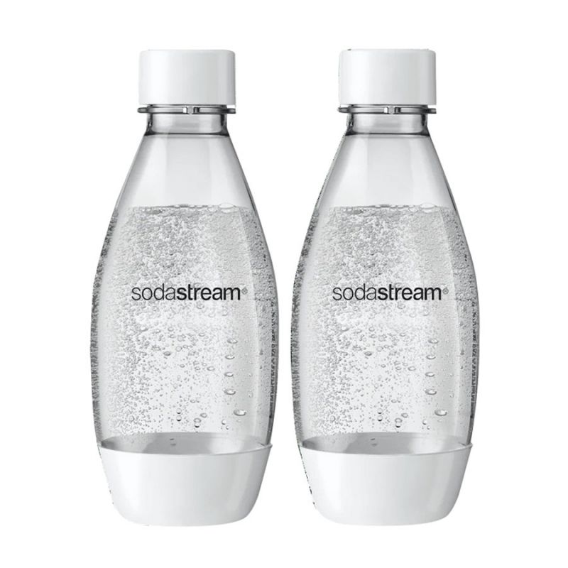 Sodastream 1748261010 Carbonator Bottle, 0.5 L Capacity, Plastic, White 0.5 L, White (Pack of 2)