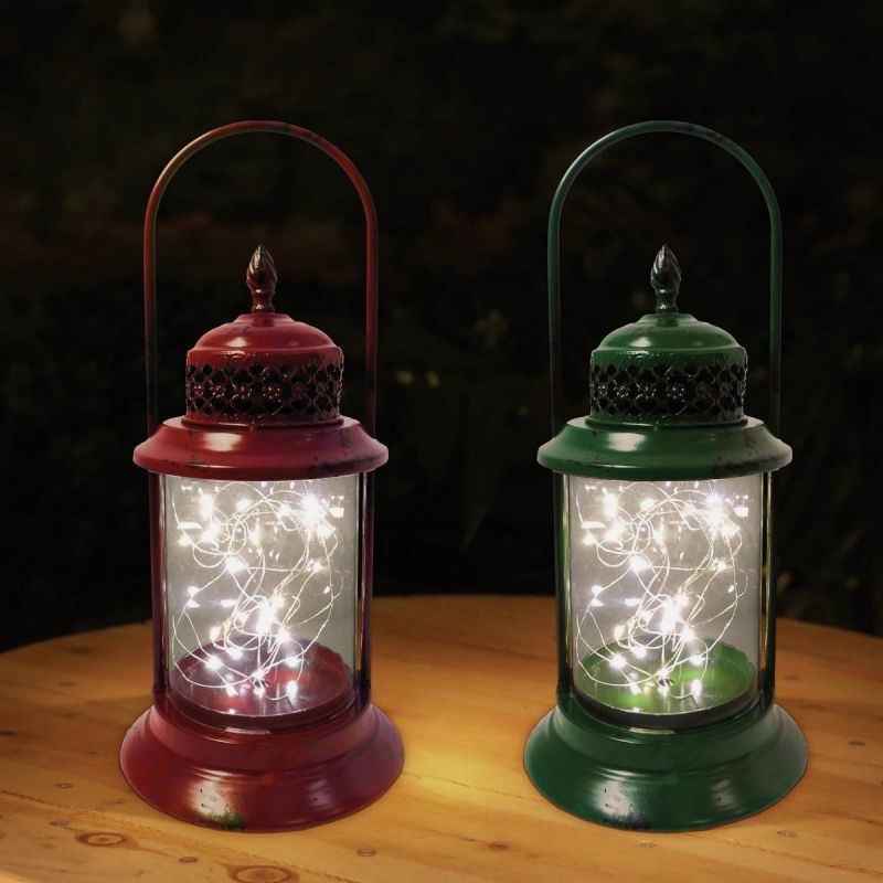Alpine Antique Metal LED Lantern Holiday Decoration