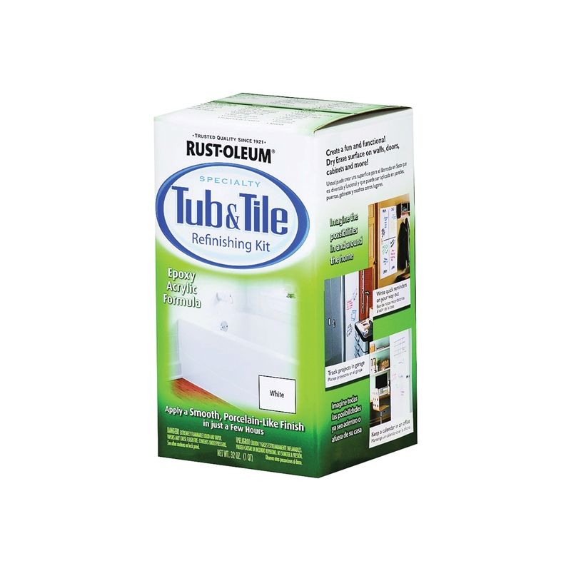 Rust-Oleum 7860519 Tub and Tile Refreshing Kit, Liquid, Solvent-Like, White, 1 qt, Box White