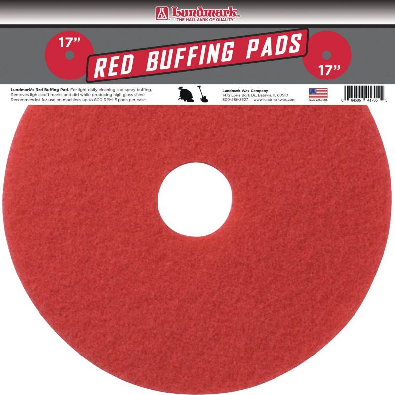 Lundmark Red Buffer Pad 17 In., Red