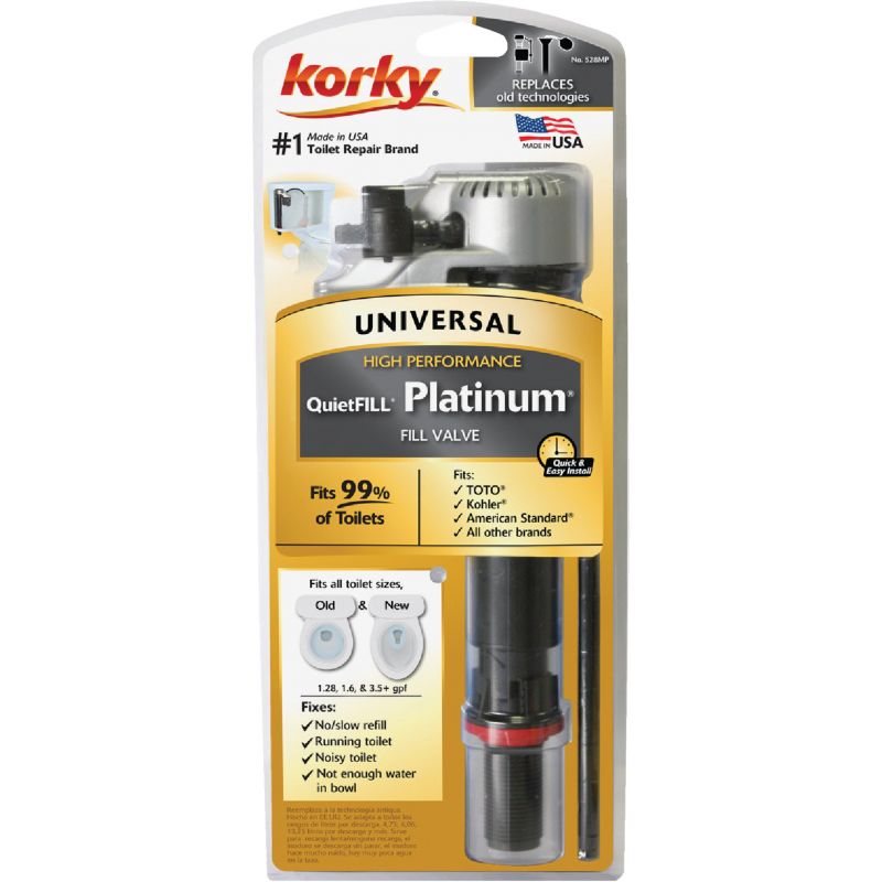Korky QuietFILL Platinum Fill Valve Universal For 1.6 GPF &amp; Less