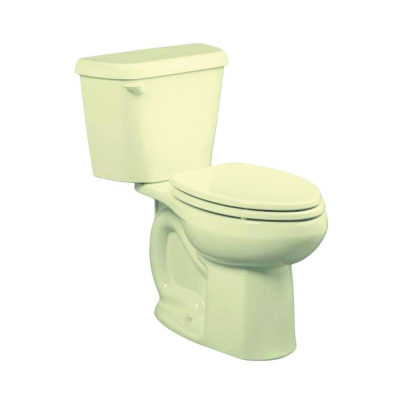 American Standard Colony Series 751AA101.021 ADA Complete Toilet, Elongated Bowl, 1.28 gpf Flush, 12 in Rough-In, Bone Bone