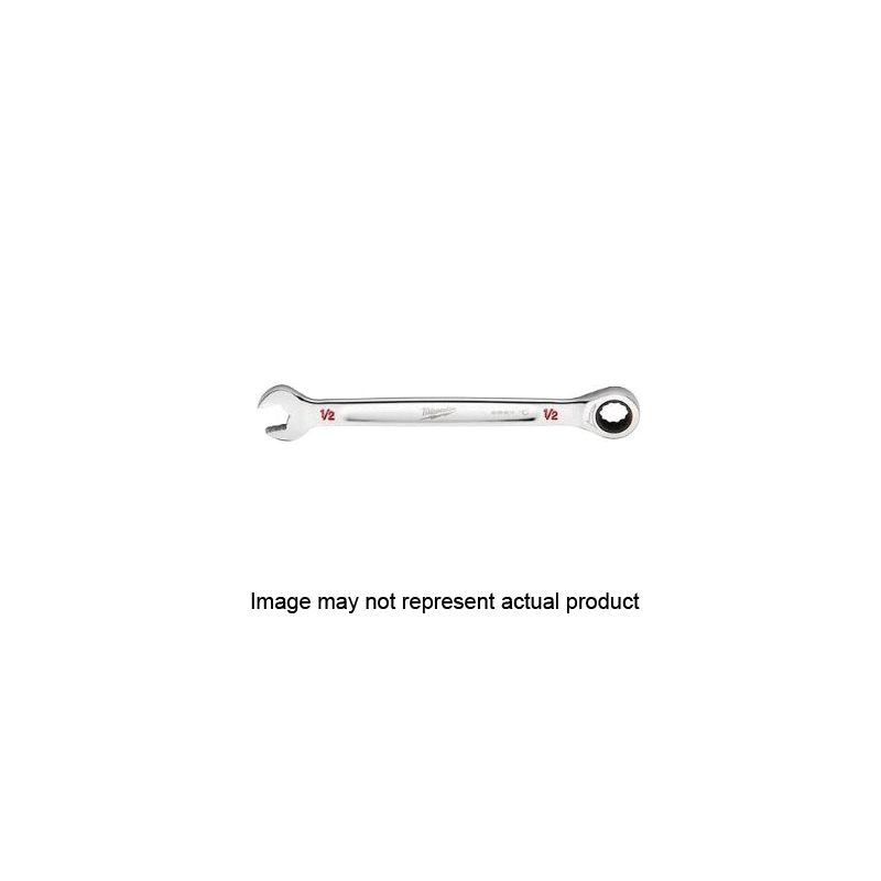 Milwaukee 45-96-9208 Ratcheting Combination Wrench, SAE, 1/4 in Head, 5.28 in L, 12-Point, Steel, Chrome