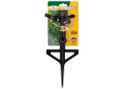 Landscapers Select GS8170 Sprinkler with Step Spike, Female, Round, Zinc Black