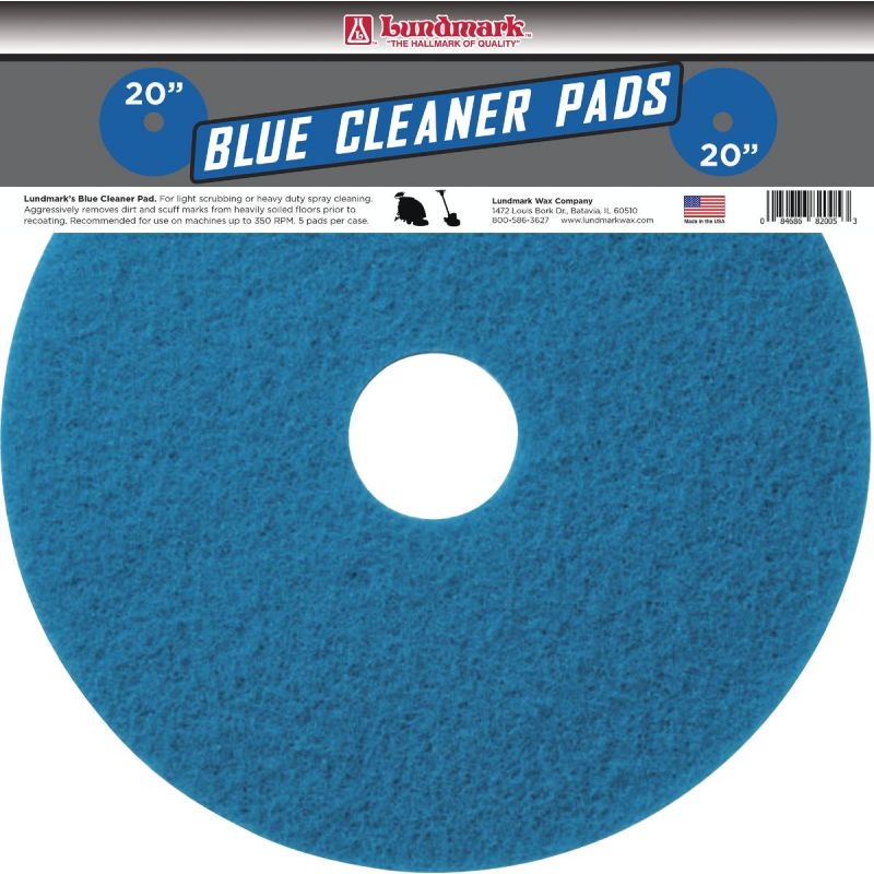 Lundmark Thick Line Blue Scrubbing Pad 20 In., Blue